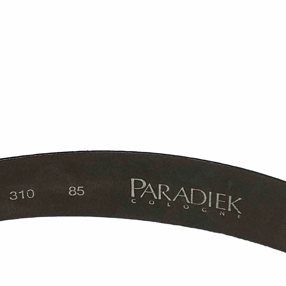 Black Leather Snakeskin Embossed Handmade In Germany Belt Silver Hardware Medium